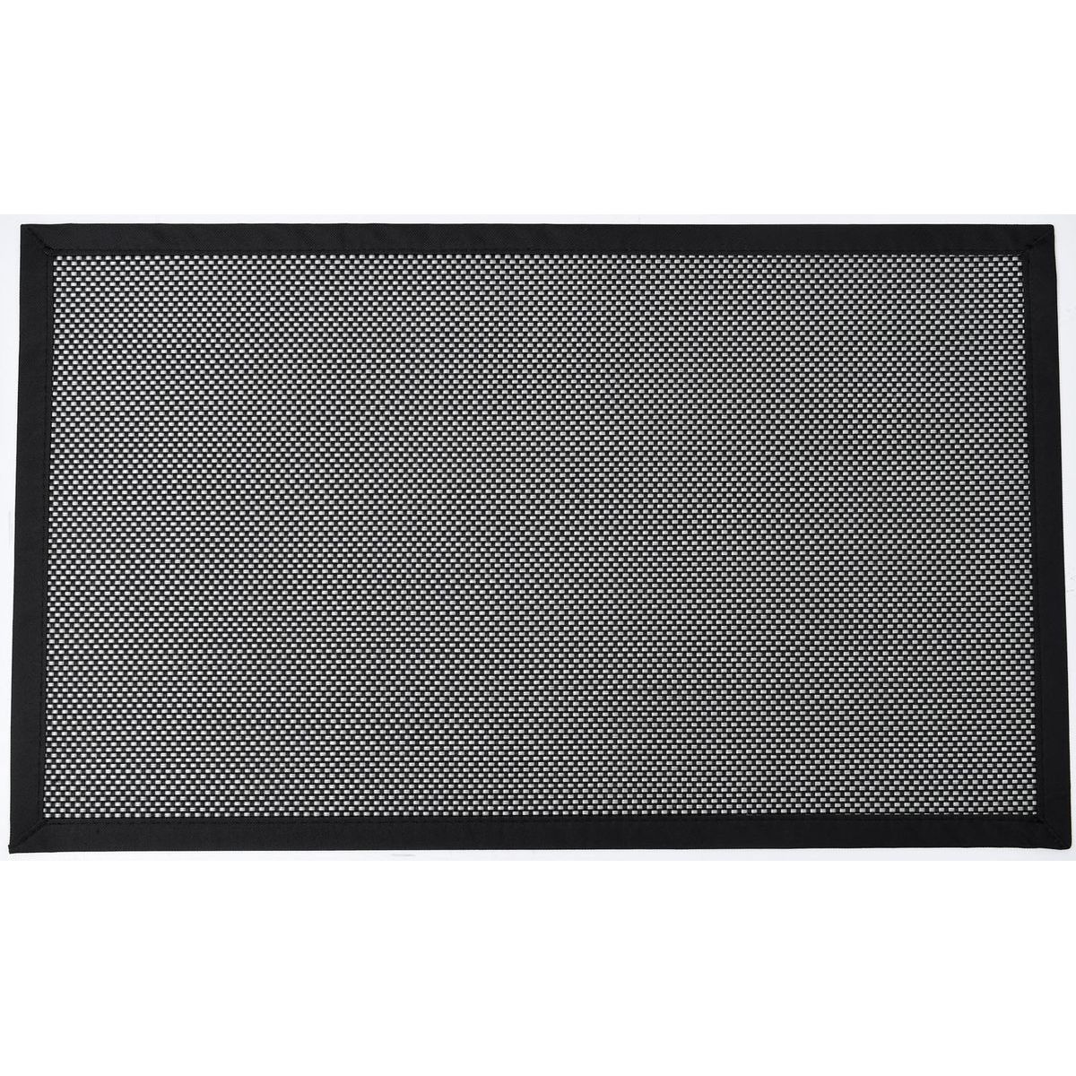 Tapete JOHN vinil tecido preto 50x80cm,  Tapete JOHN vinil tecido preto 50x80cm