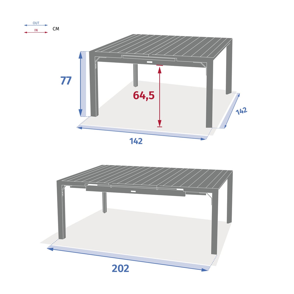 Mesa extens&iacute;vel autom&aacute;tica &Eacute;VASION lin/laurier 142-202cm