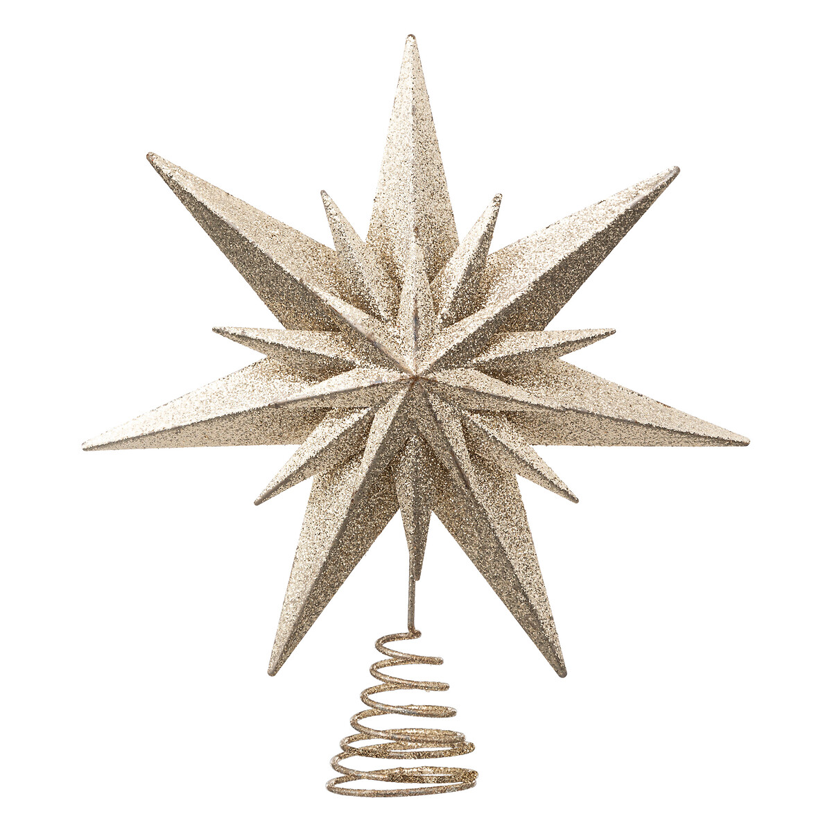 Estrela dupla dourada para topo de árvore 30cm,  Estrela dupla dourada para topo de árvore 30cm