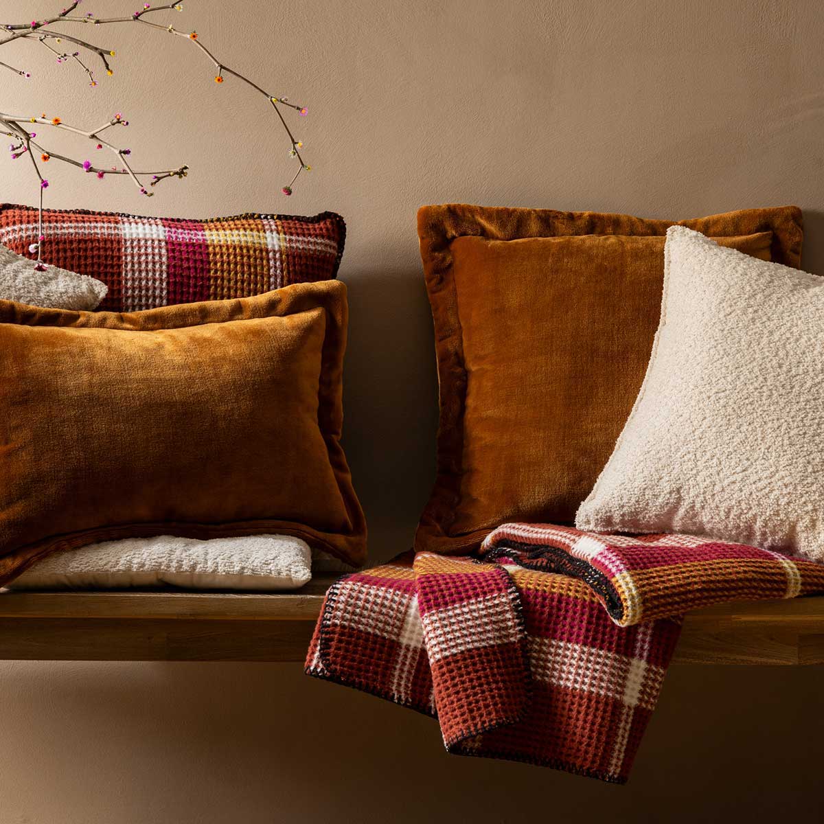 Almofada CUDDLY terracota 38x58cm