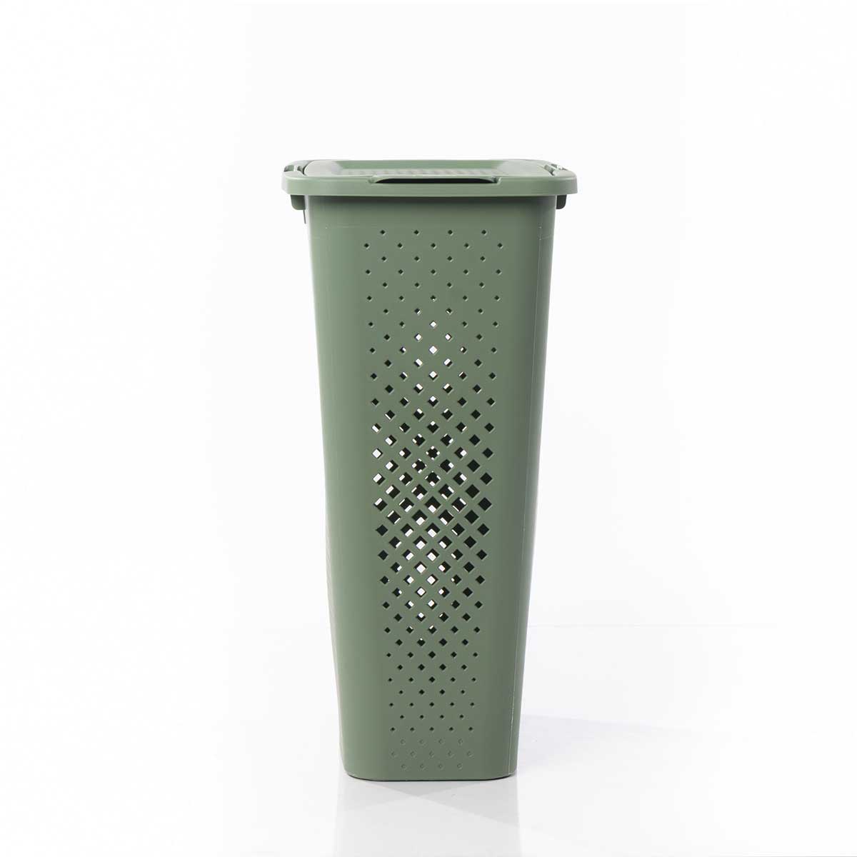 Cesto de roupa wc PIXEL verde com tampa 40l