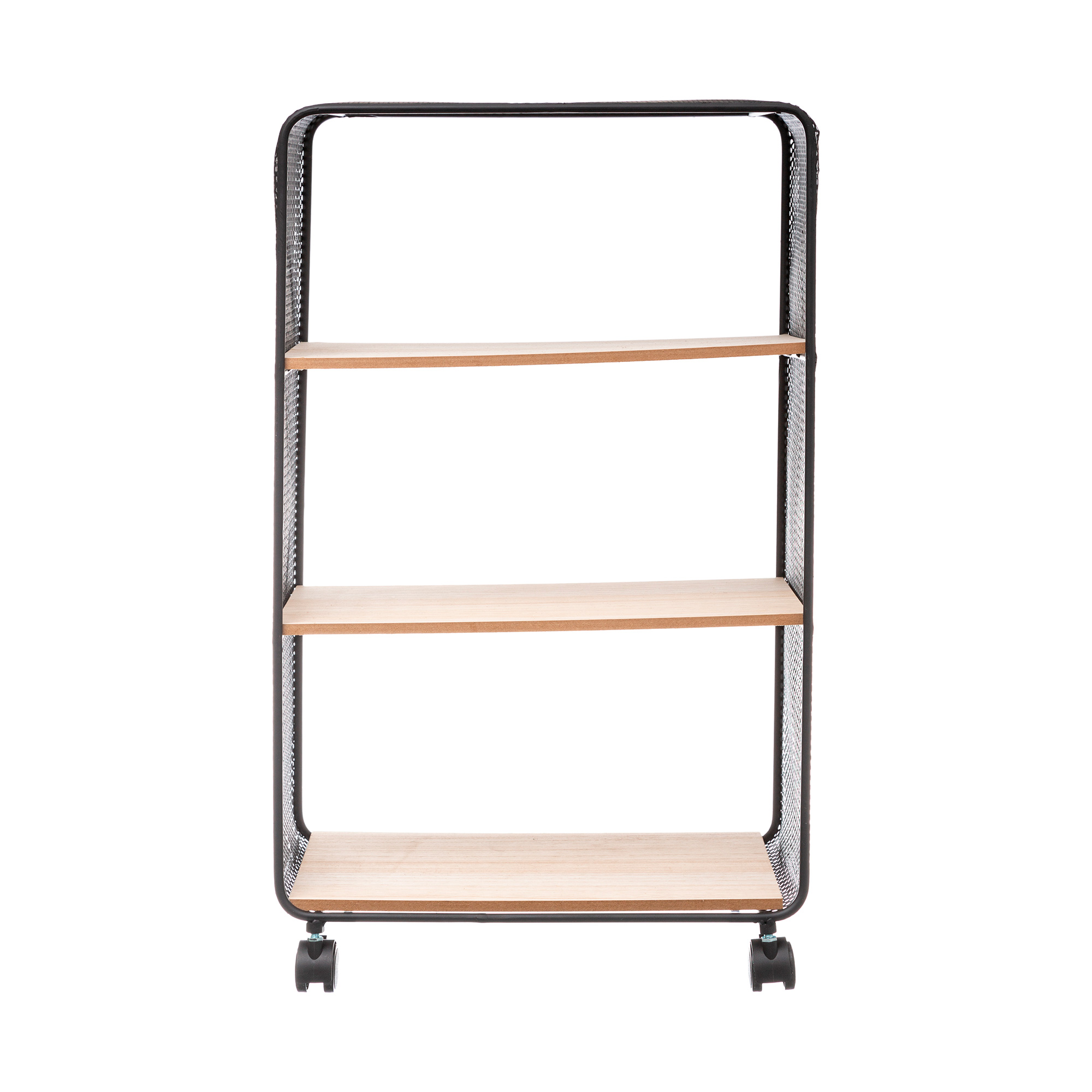 Estante com 3 prateleiras em madeira e metal