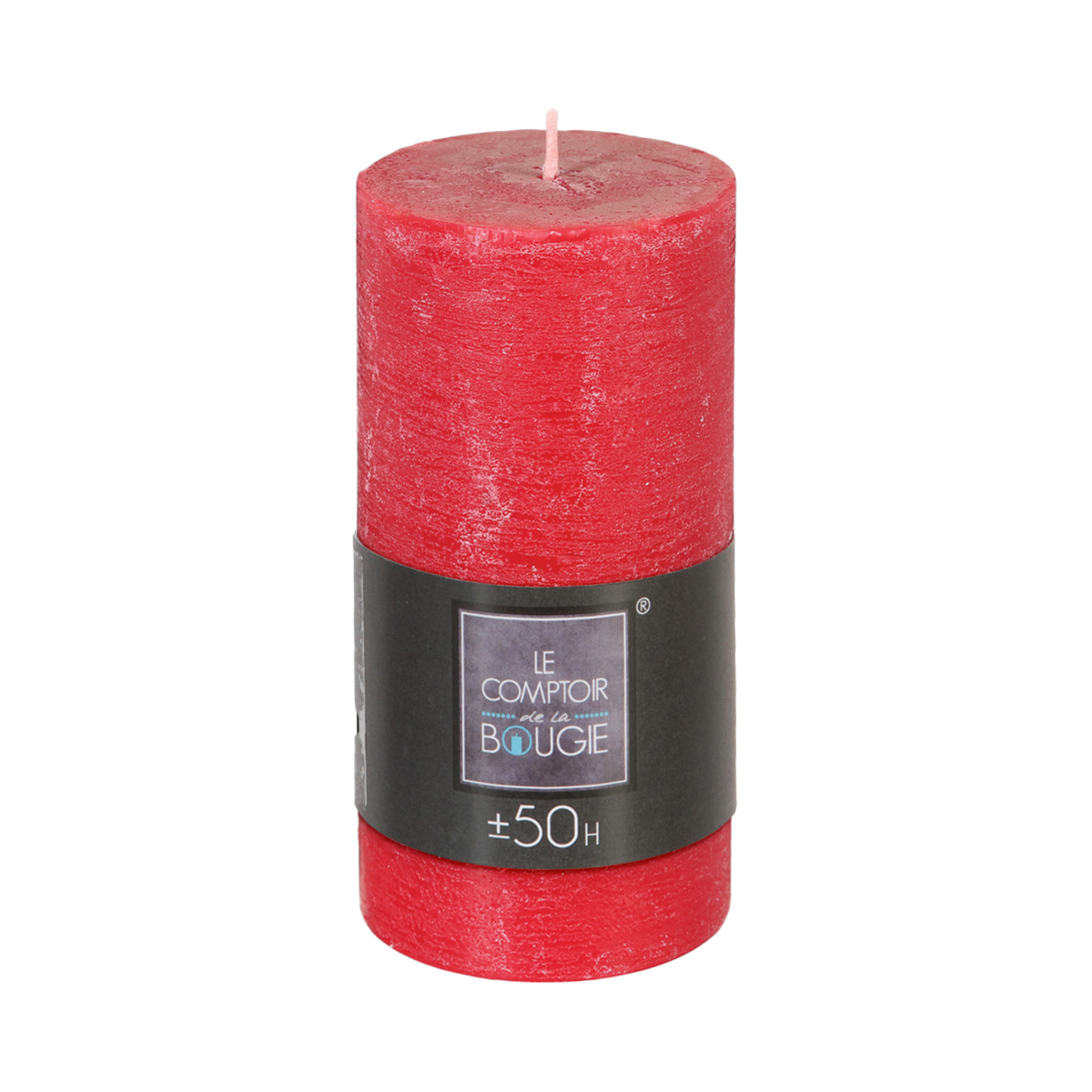 Vela r&uacute;stica vermelha cilindrica