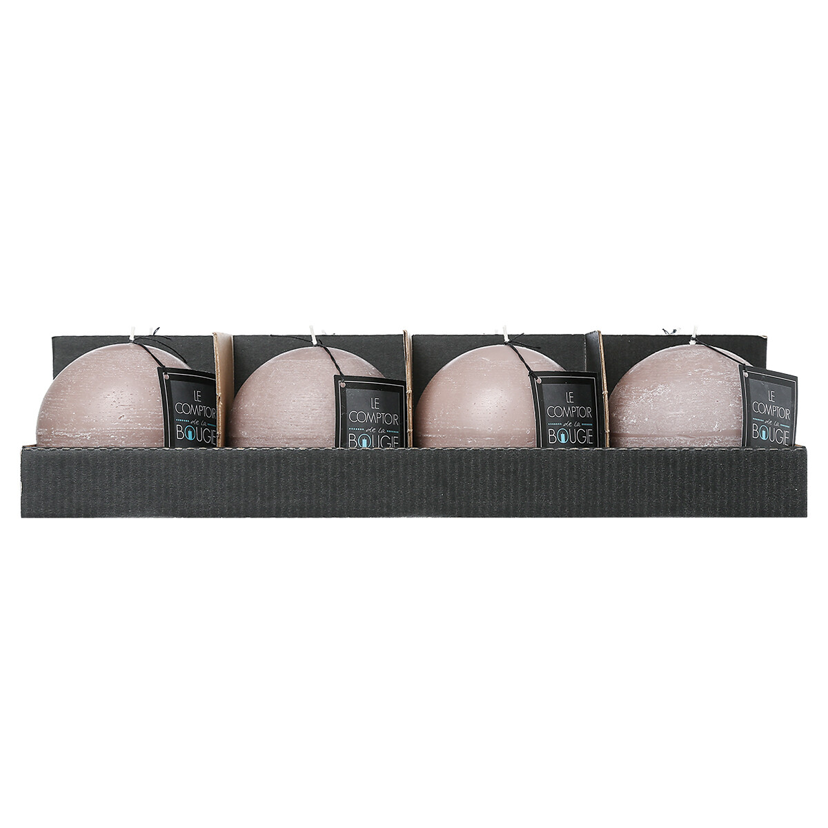 Vela bola r&uacute;stica taupe 10cm