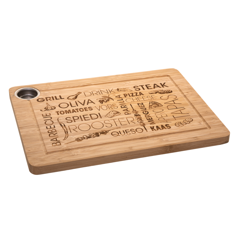 Tábua de cozinha em bambu 27,8x38cm,  Tábua de cozinha em bambu 27,8x38cm