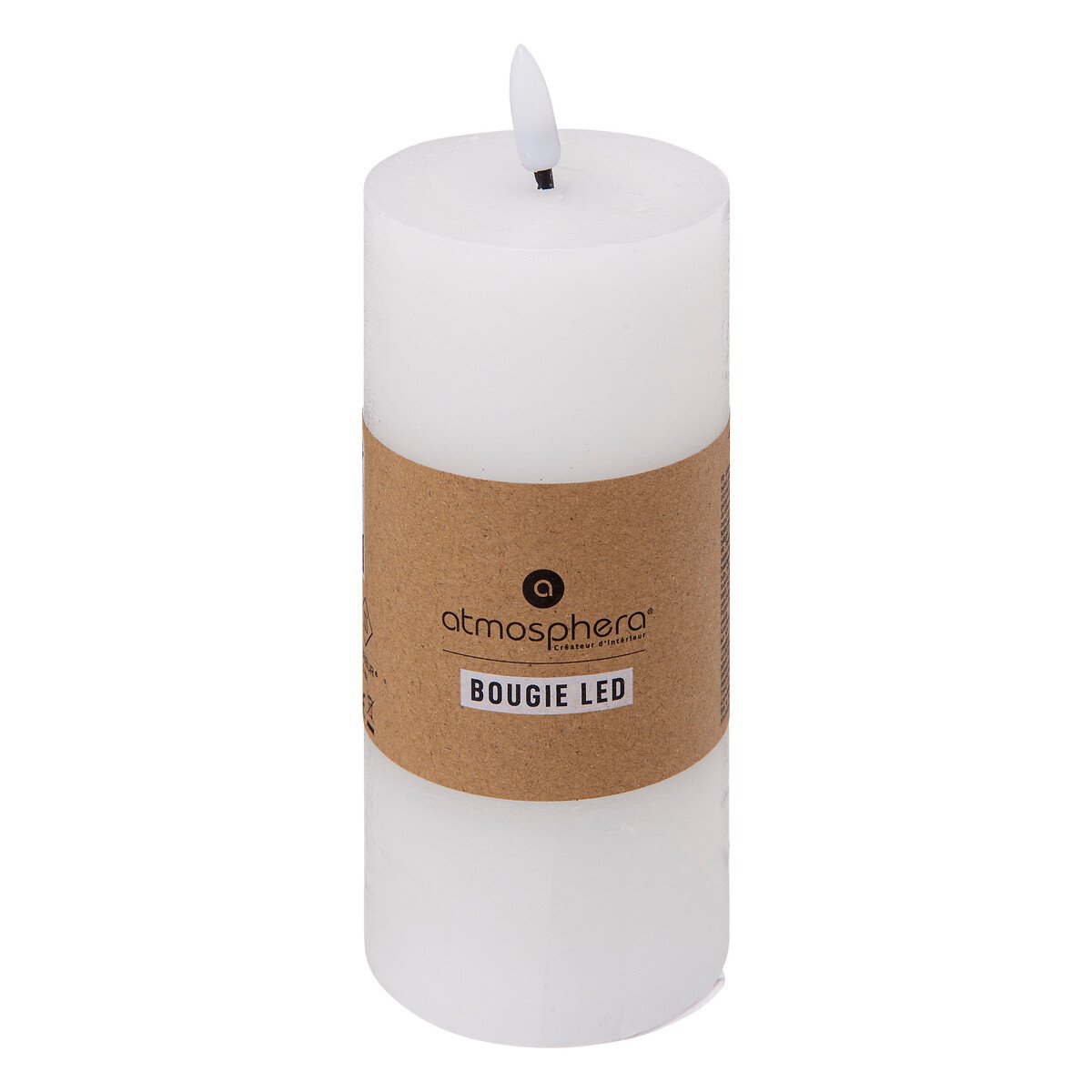 Vela led cil&iacute;ndrica MOLIA branca 17,5cm