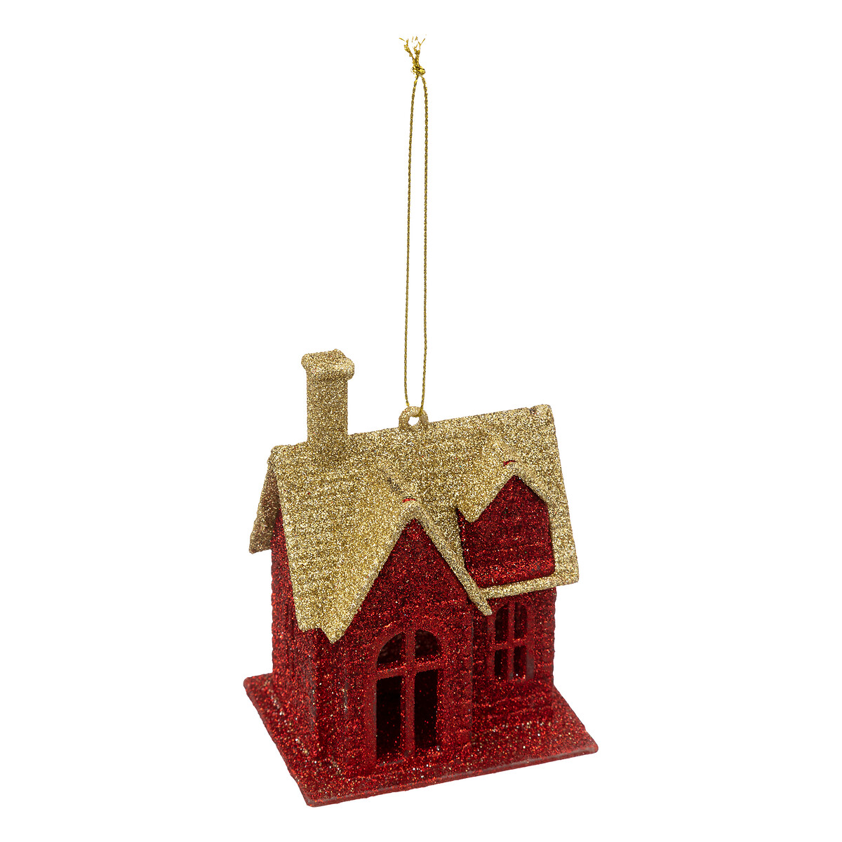 Casa vermelha e dourada 10cm