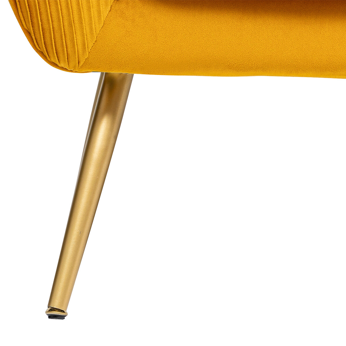 Sofá de 2 lugares SOLARO amarelo em veludo