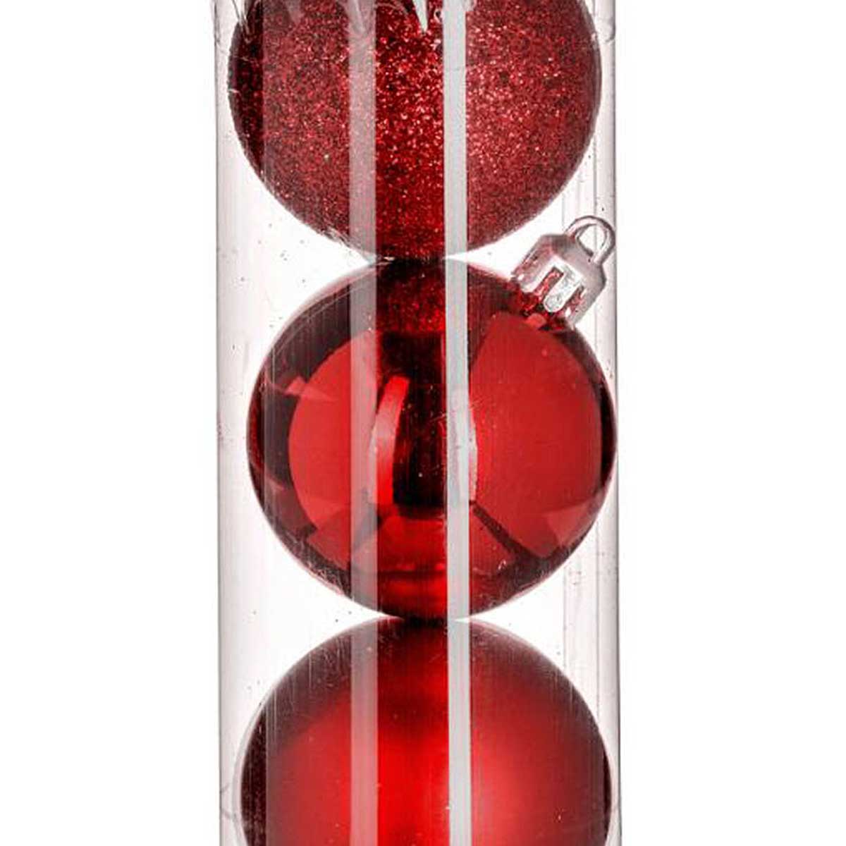 Conjunto 5 bolas natal vermelhas