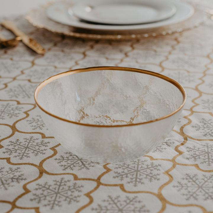 Ta&ccedil;a Kendo Com Beira Dourada Em Vidro