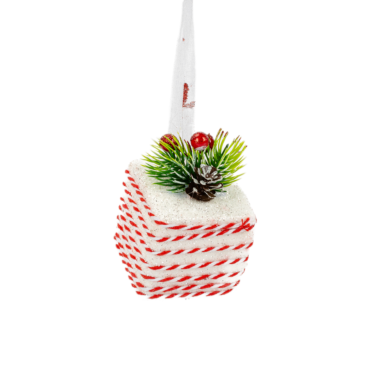 Caixa presente vermelho e branco