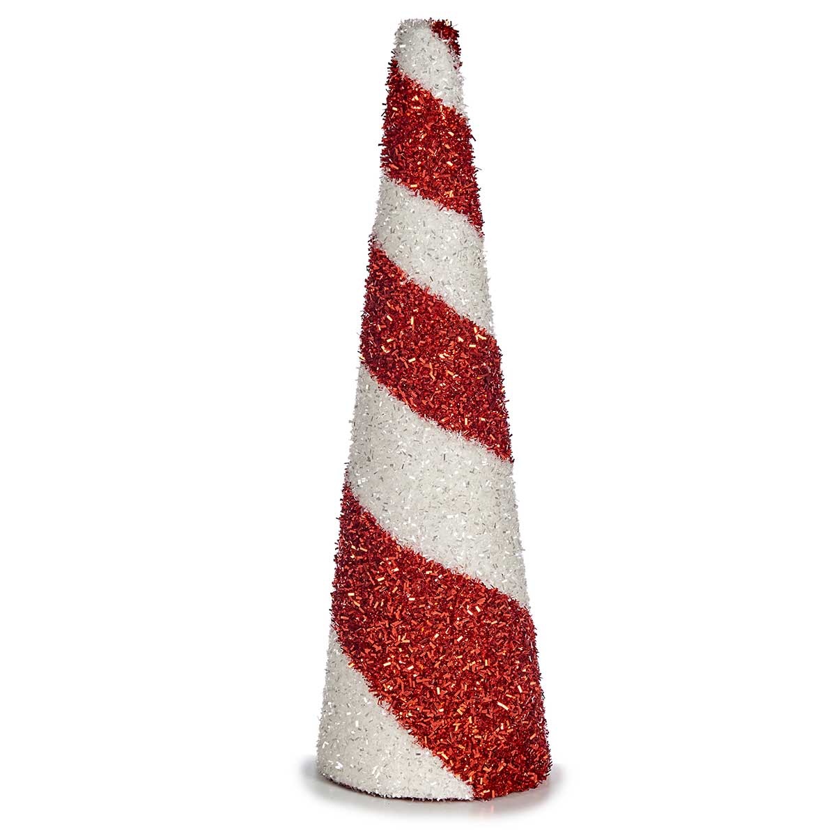 Cone decorativo riscas vermelho e branco 36cm