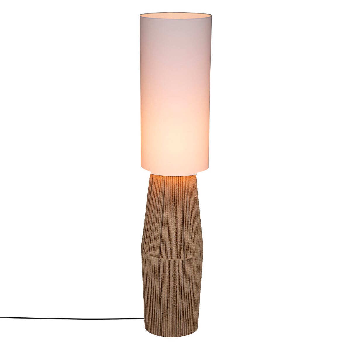 Candeeiro de p&eacute; AISSA bege em corda 130cm