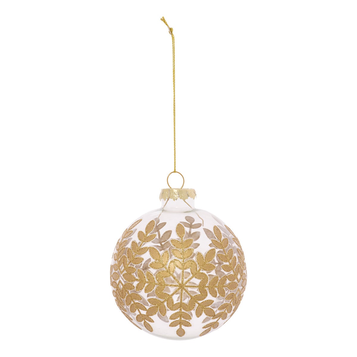 Bola de natal arabescos dourado 8cm