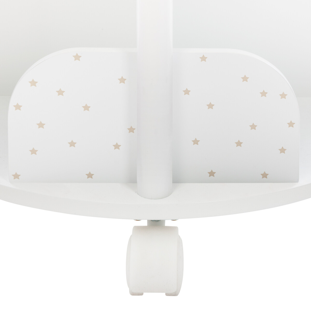 Estante redonda com rodas branca