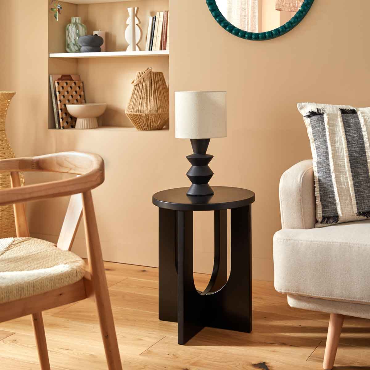 Mesa de apoio BLOOM preta em mdf