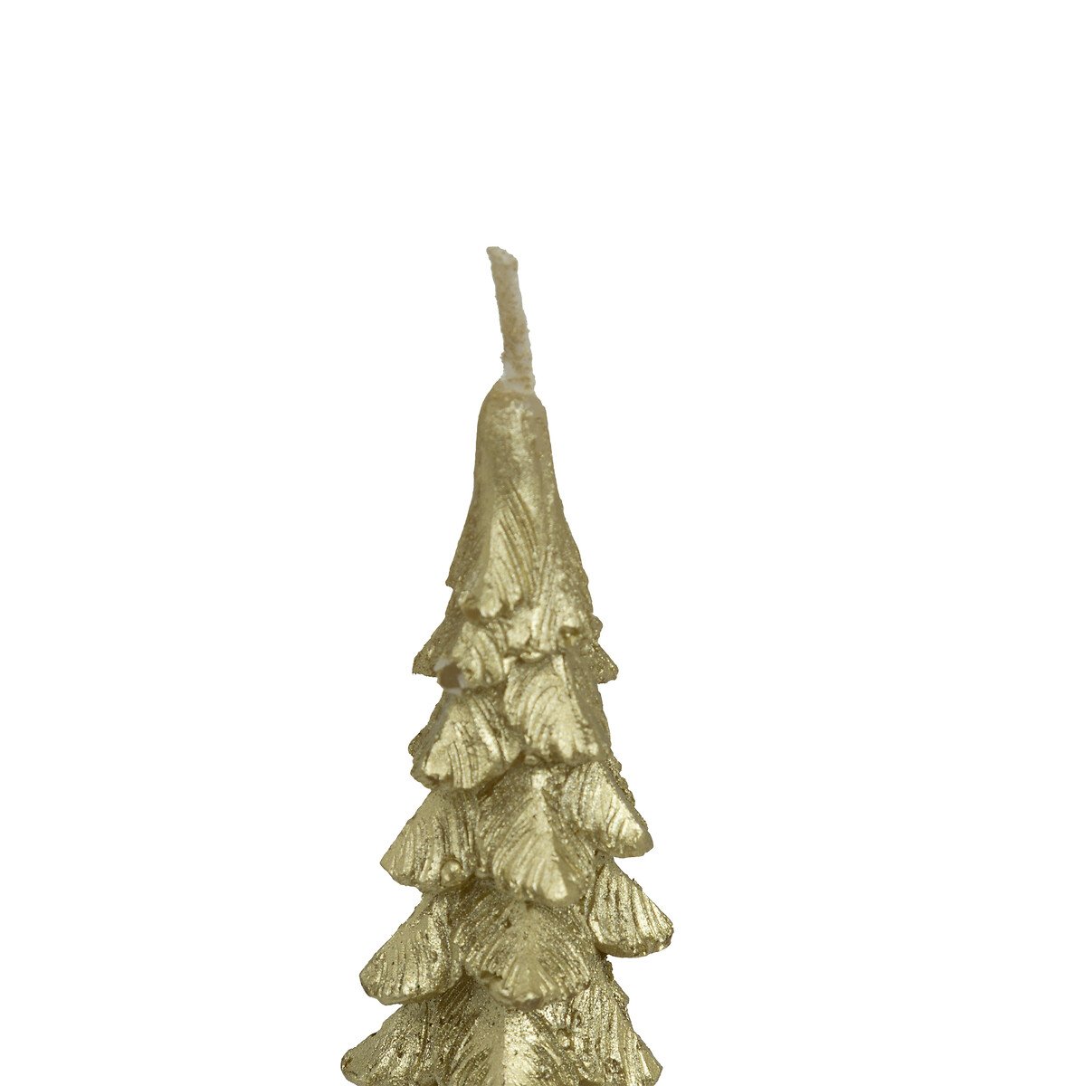 Conjunto de 2 velas árvore de natal dourada 25cm,  Conjunto de 2 velas árvore de natal dourada 25cm