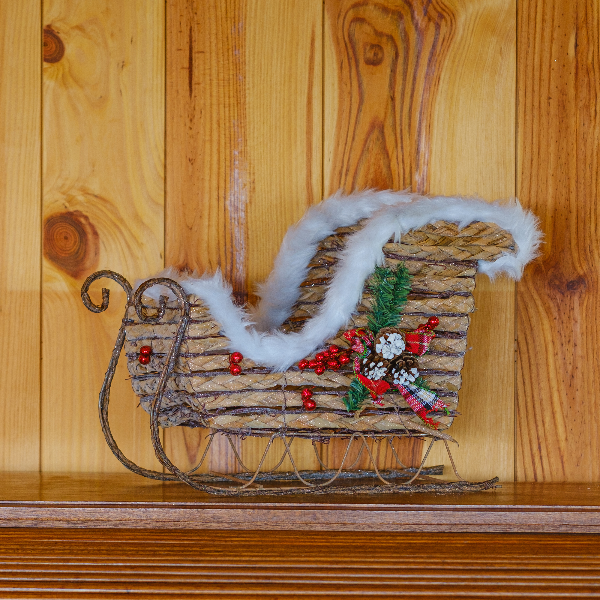 Trenó decorativo em madeira