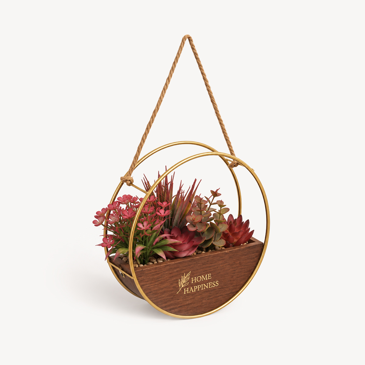 Vaso suspenso com planta artificial 20cm