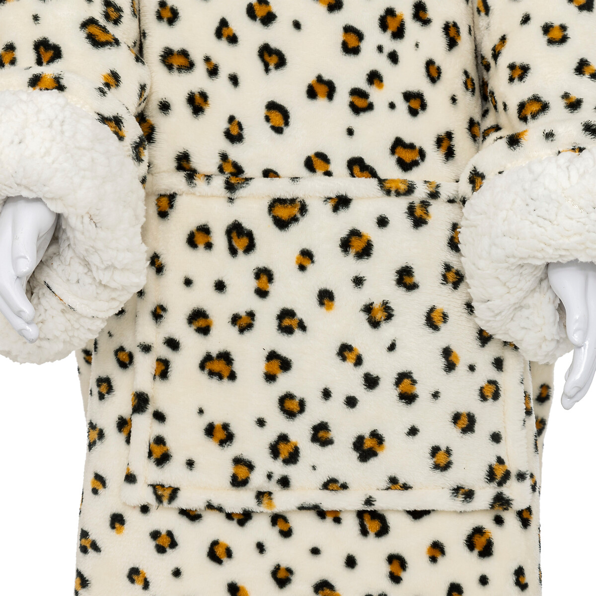 Manta camisola com capuz leopardo