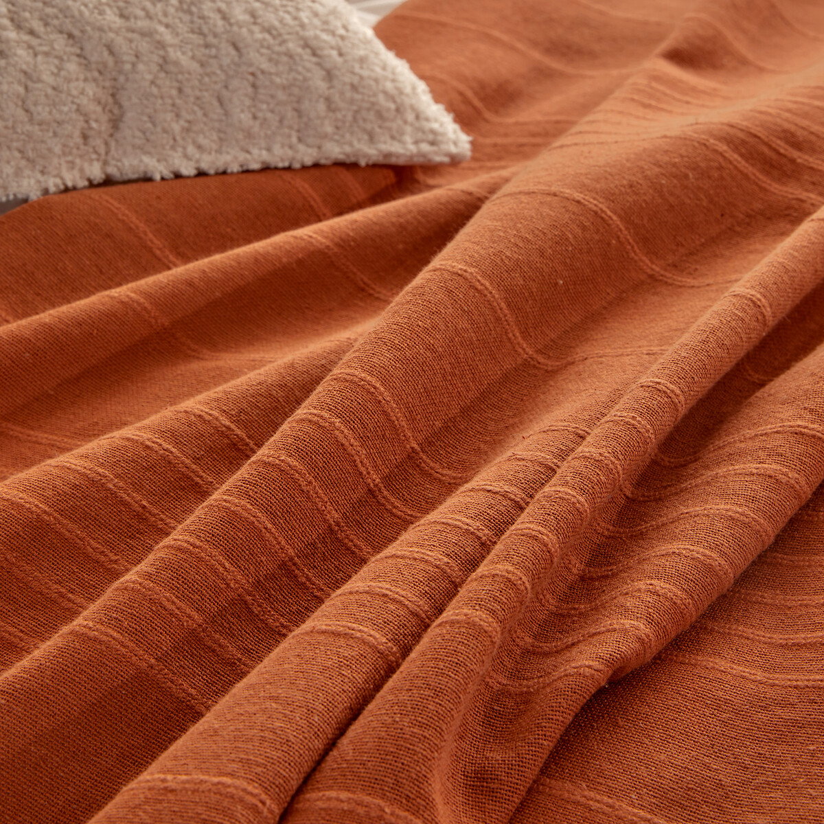 Manta ANJALI terracota em algod&atilde;o