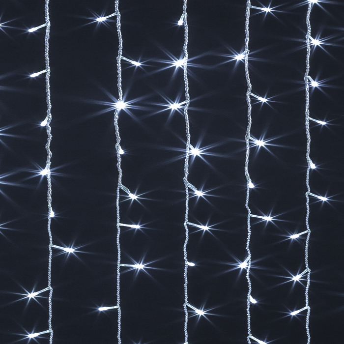 Cortina luminosa de natal branco frio 300 leds