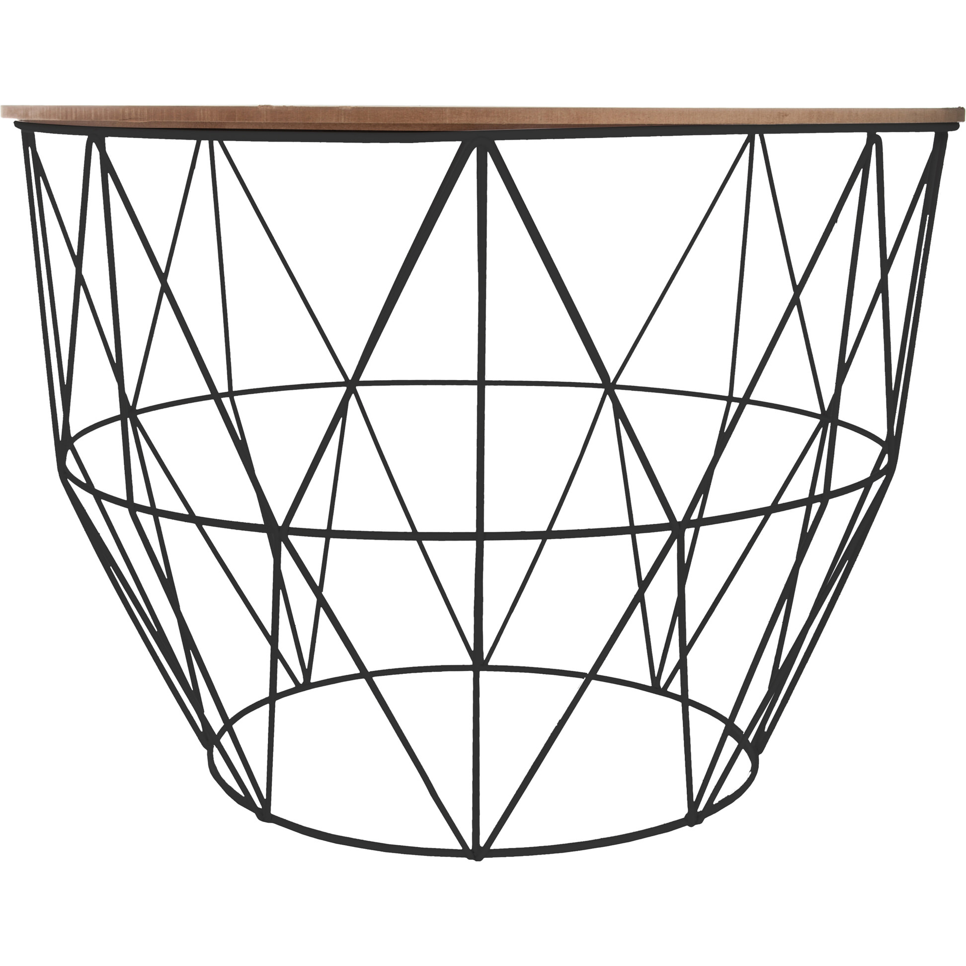 Mesa de apoio ATOMIC em metal preto e mdf 56cm