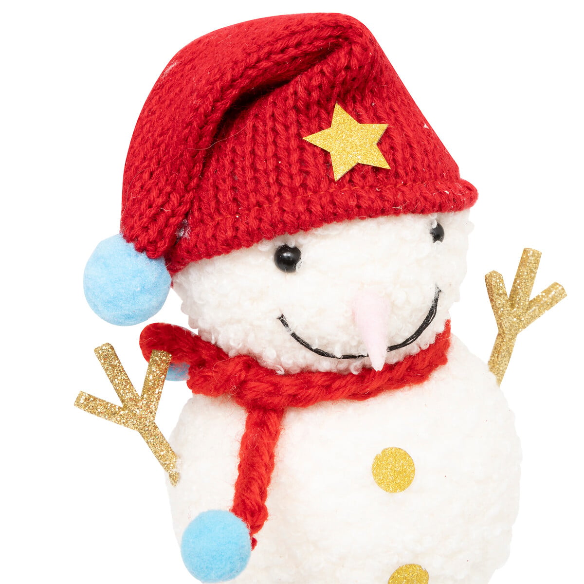 Figura de boneco de neve com gorro D8cm