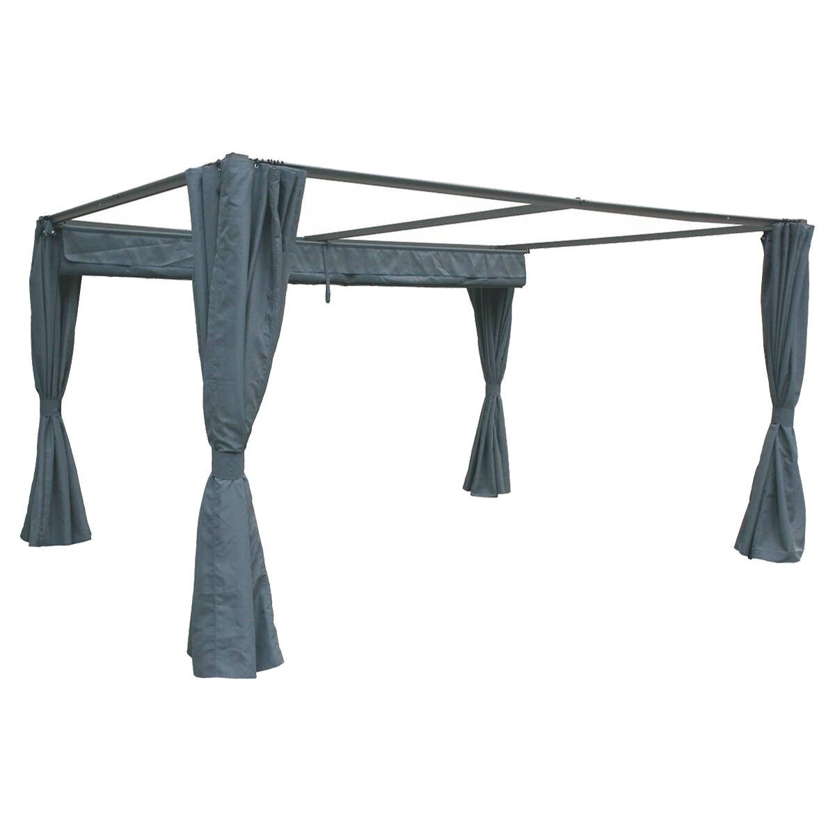 P&eacute;rgola palmeira cinza ard&oacute;sia 3x4m