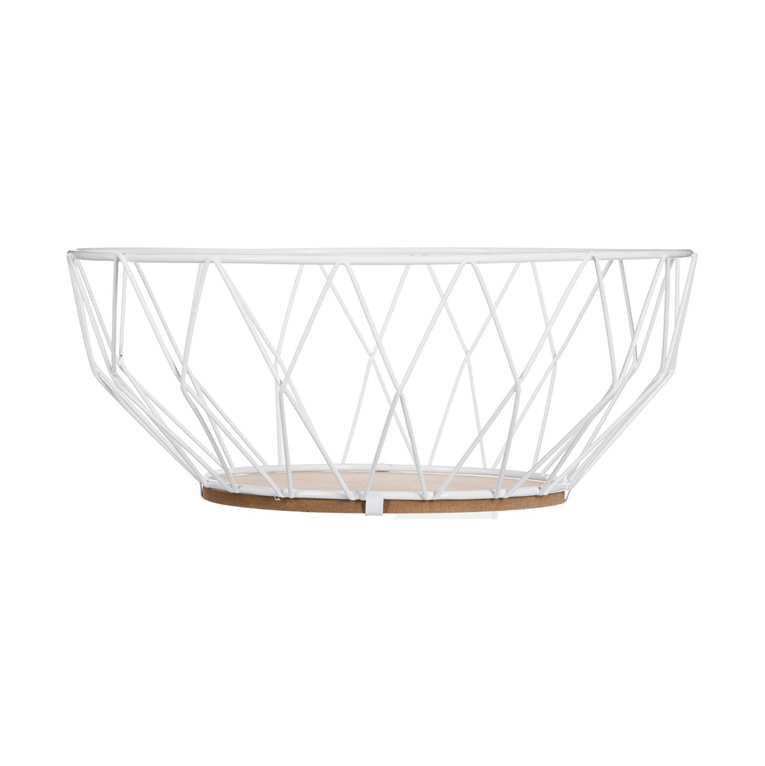 Fruteira em metal branco