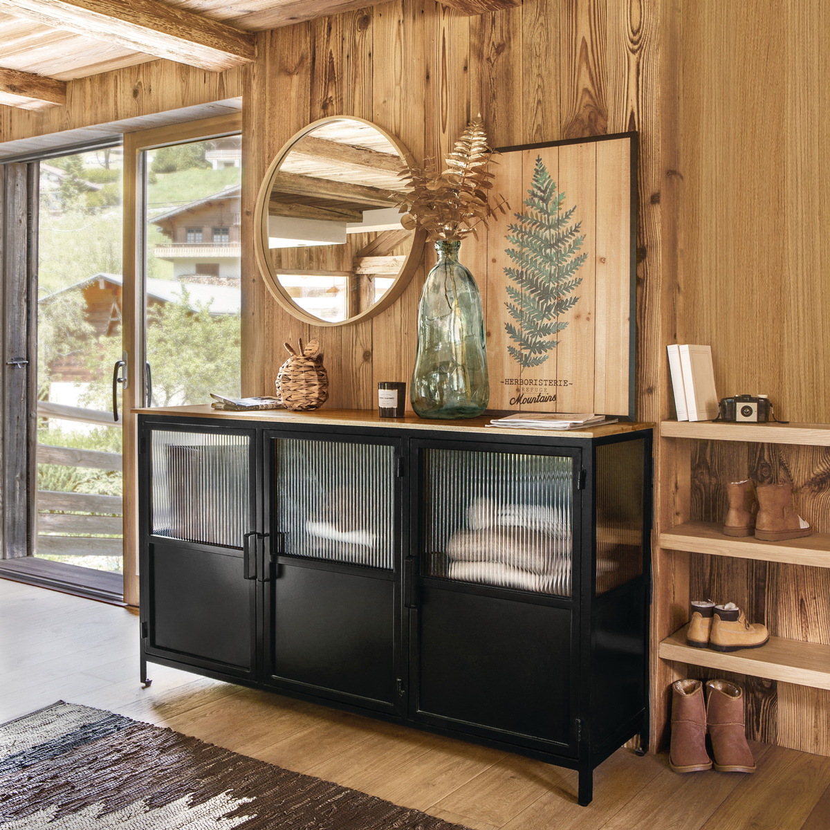 Espelho de parede bois WILD bege 68cm