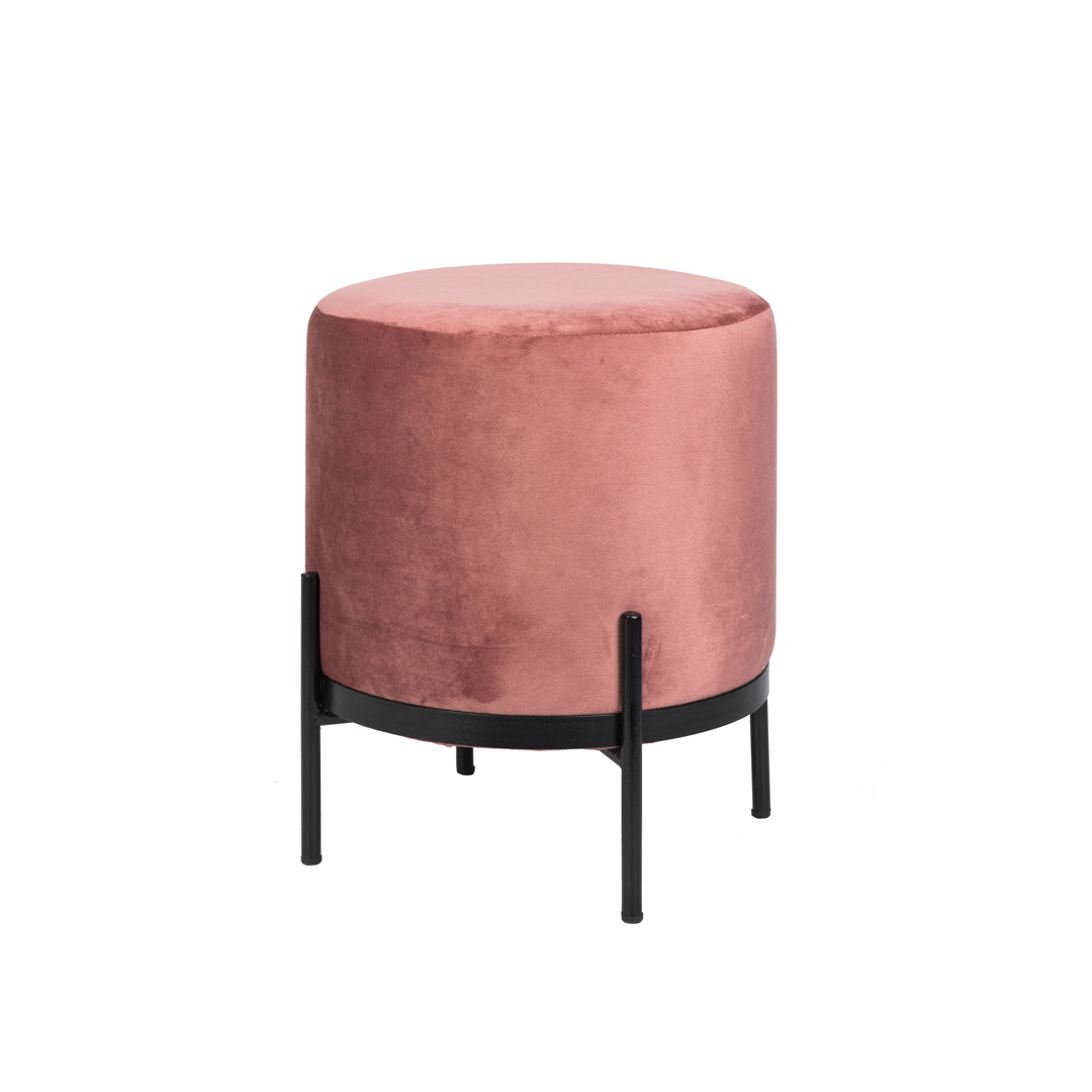 Banqueta Quadrada Tijolo Em Veludo