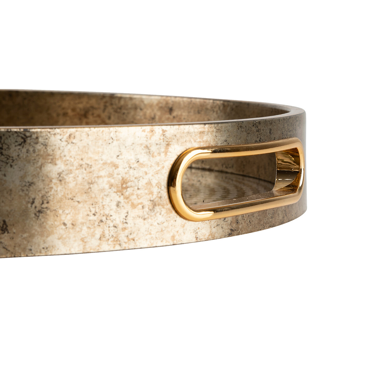 Tabuleiro ELYA dourado em vidro 35cm