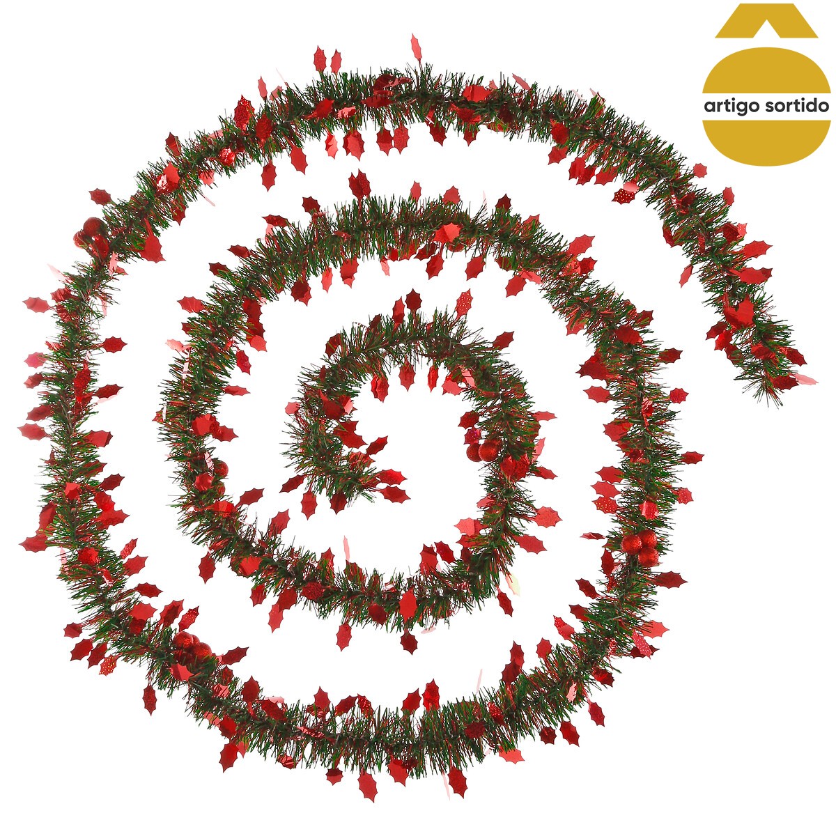 Grinalda com folhas e presentes