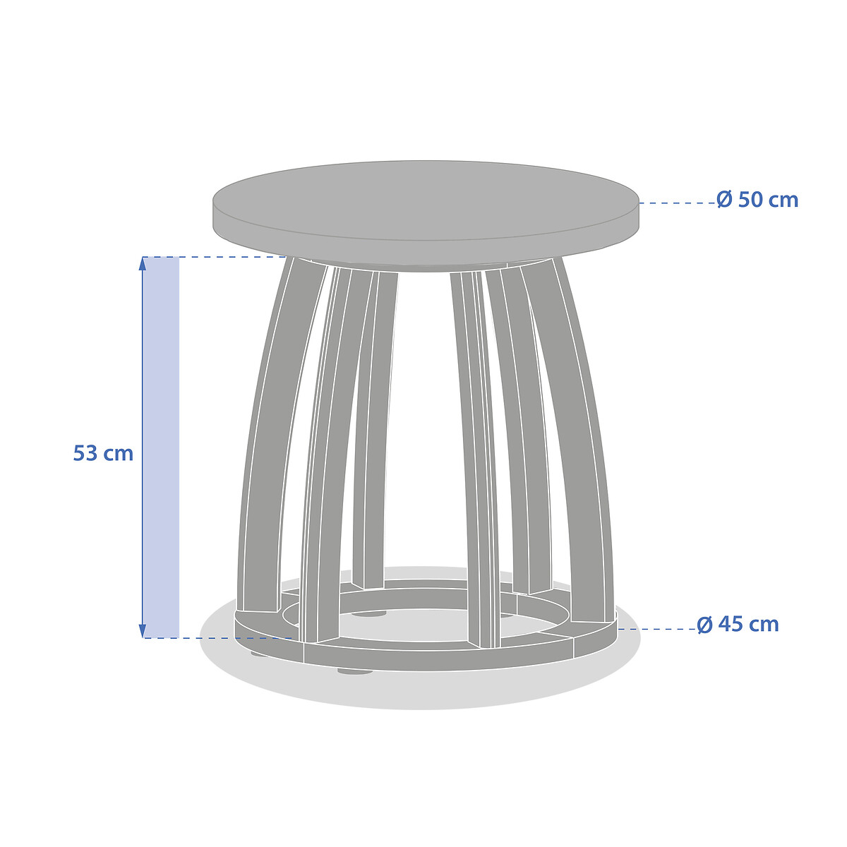 Mesa de centro LEMINDO em madeira eucalipto 50cm