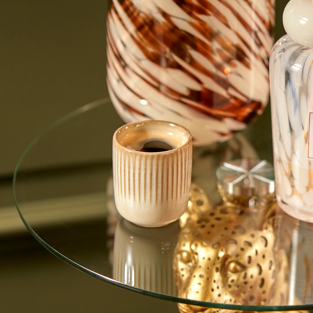 Ch&aacute;vena de caf&eacute; CHLOE bege em cer&acirc;mica 11cl