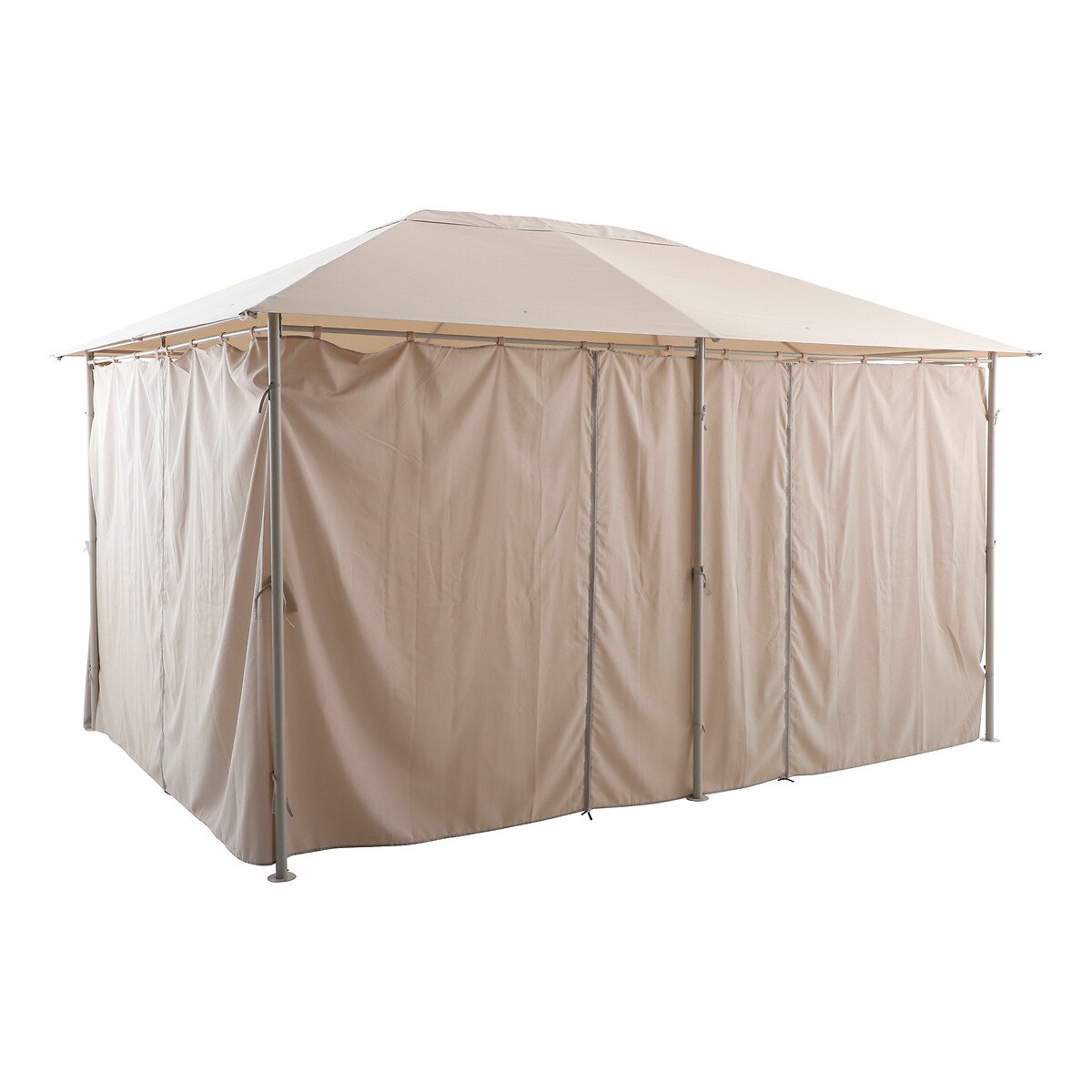 P&eacute;rgola SANTORINI argile/lin com cortinas 3x4m