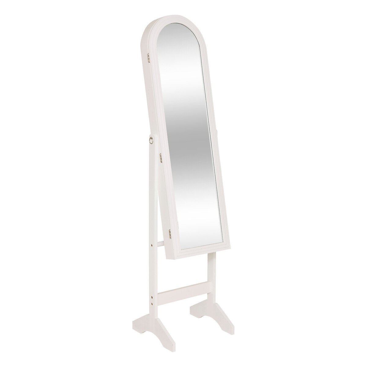 Espelho de chão com móvel de bijuteria LEXY branco 158cm,  Espelho de chão com móvel de bijuteria LEXY branco 158cm