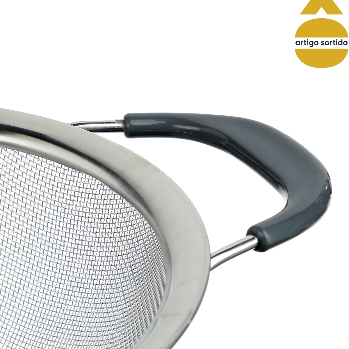 Escorredor de rede inox com pegas