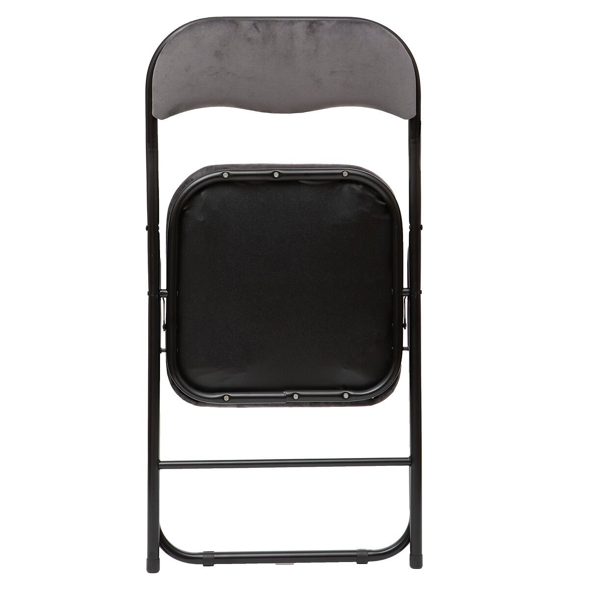 Cadeira dobrável em veludo cinza