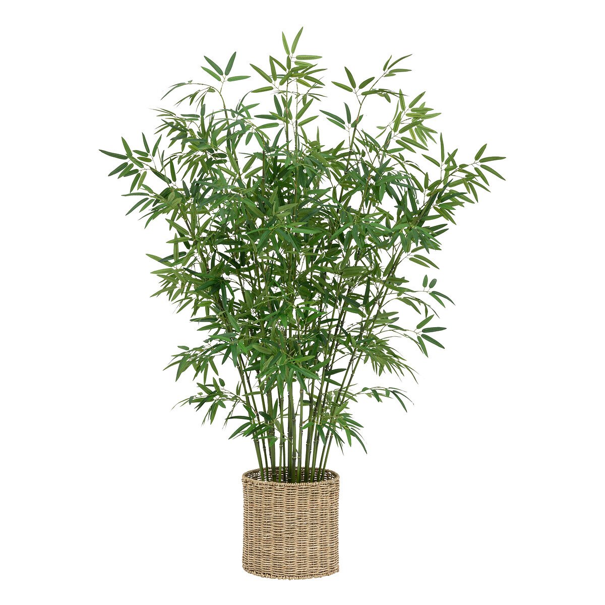 Planta bambu artificial LY com cesto de r&aacute;fia 150cm