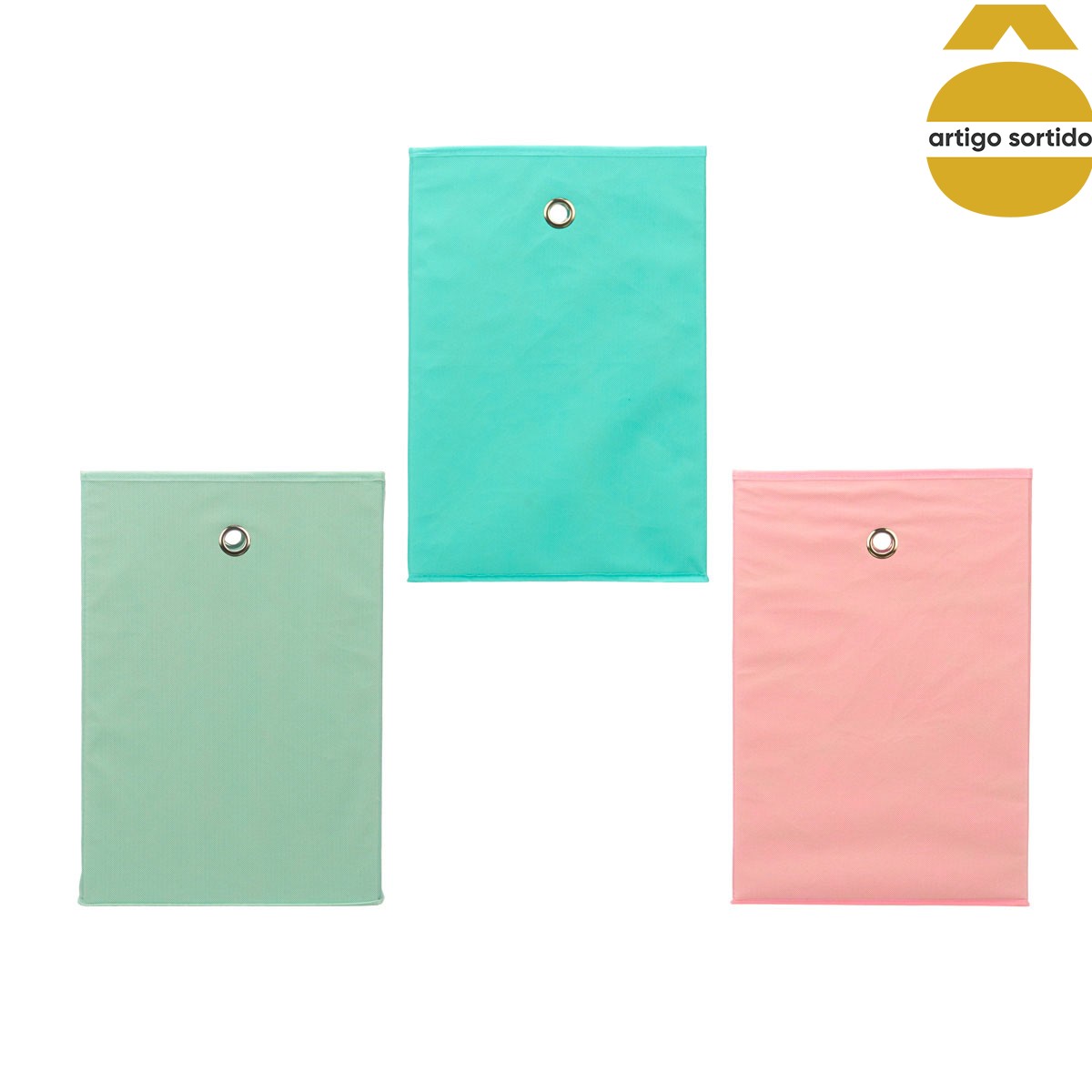 Cesto de arruma&ccedil;&atilde;o multicolor em TNT