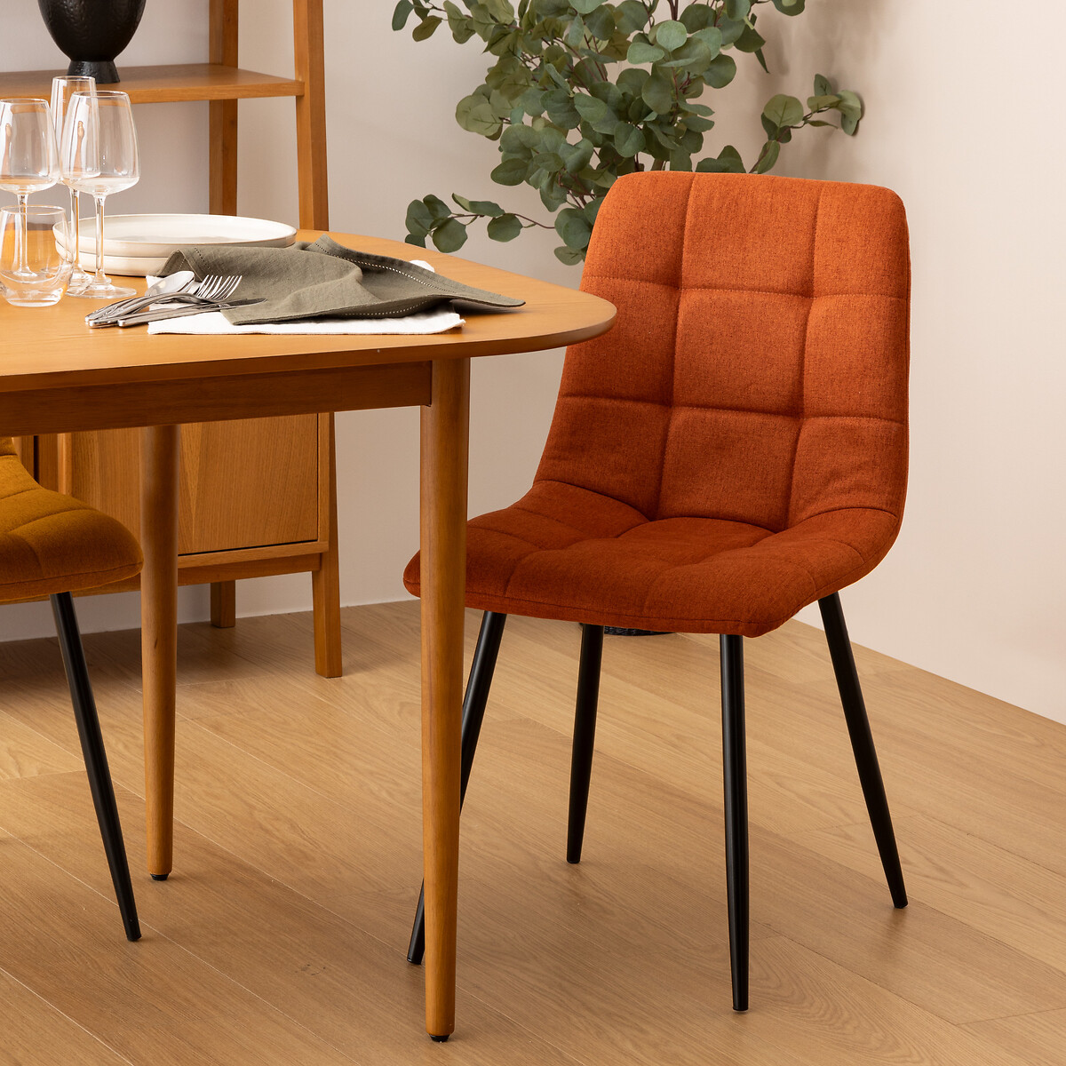 Cadeira SIRAC terracota em tecido 55x44x83,5cm