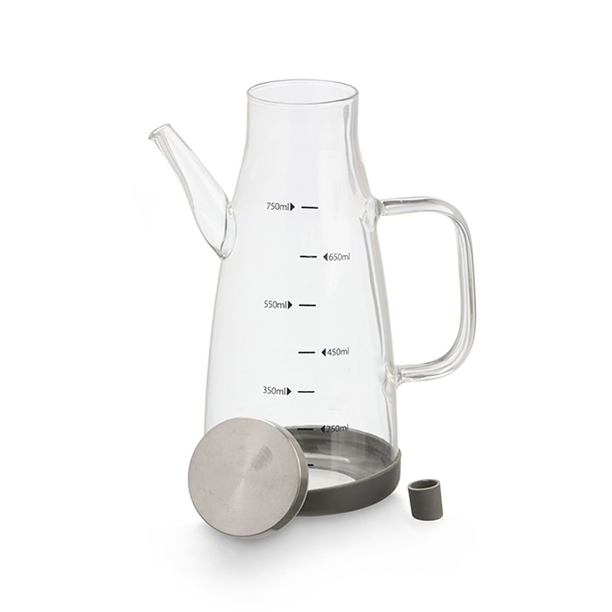 Galheteiro em vidro com tampa de a&ccedil;o 750ml