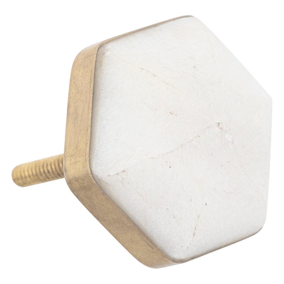 Conjunto de 2 puxadores branco m&aacute;rmore