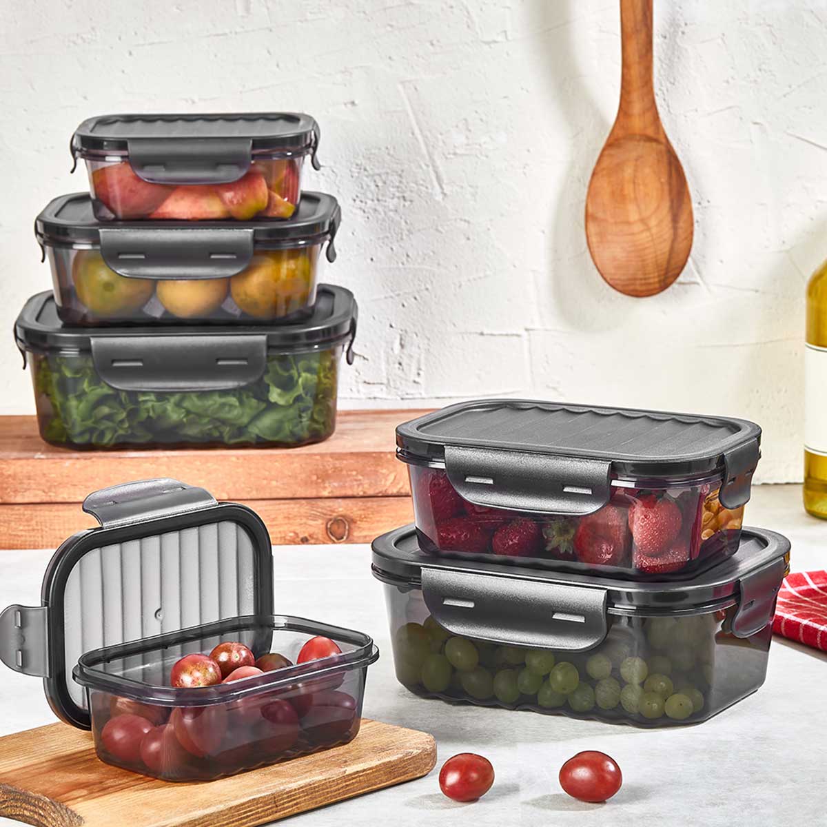 Conjunto de 3 caixas term&eacute;ticas cinza