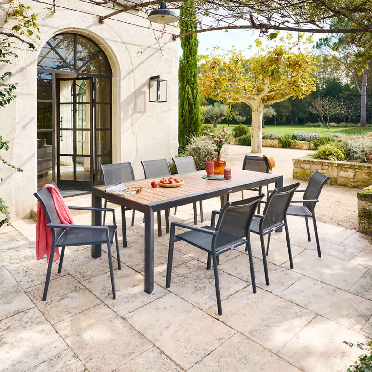 Mesa fixa EVASION em alumínio 8 lugares