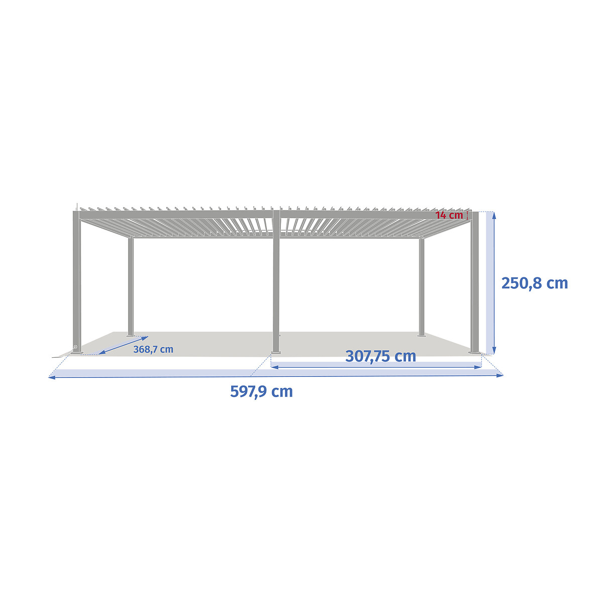 P&eacute;rgola el&eacute;trica &Eacute;VORA branco em alum&iacute;nio