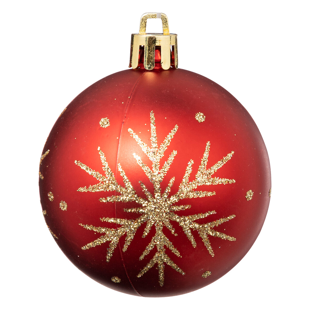 Conjunto de 25 bolas de natal vermelho e dourado 6cm
