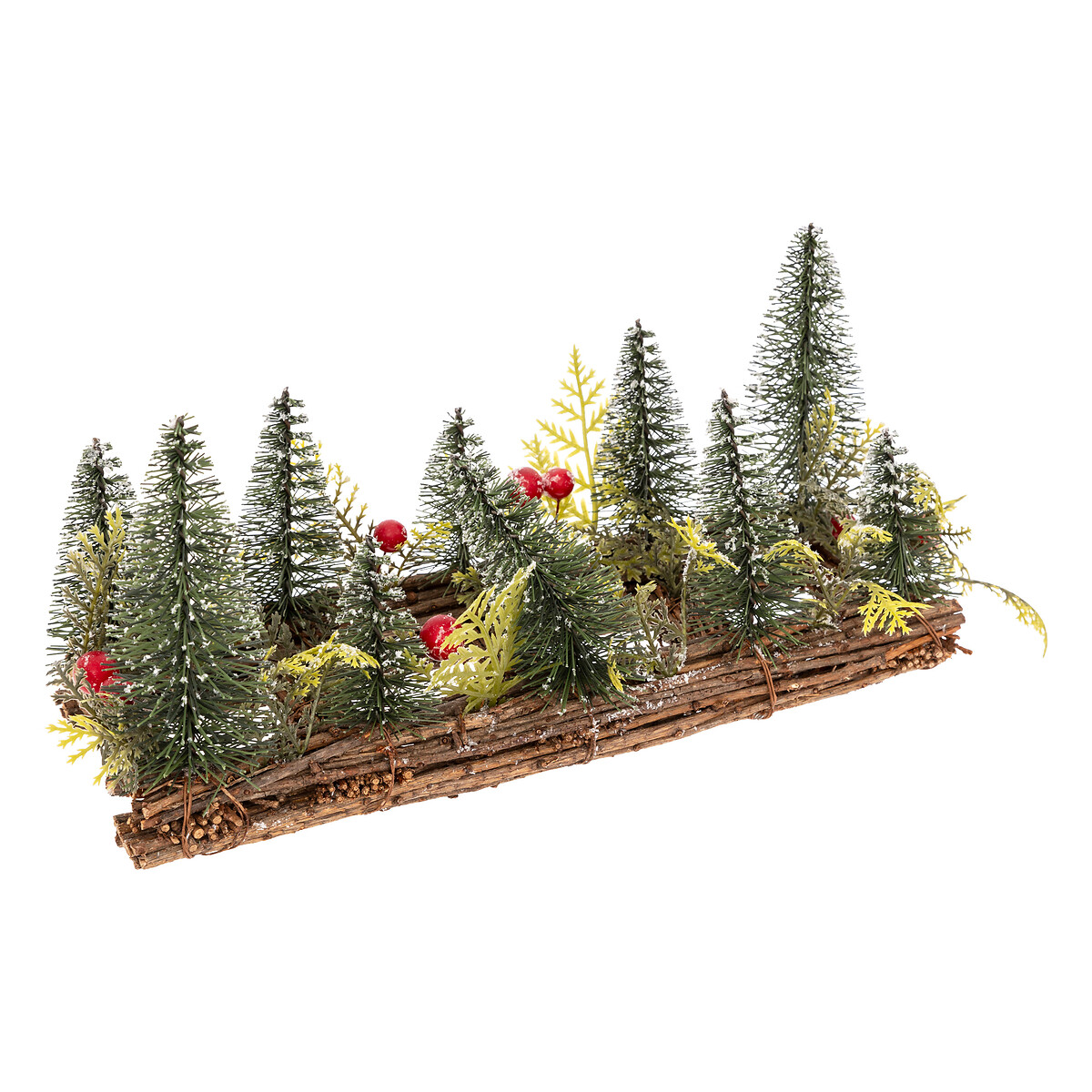 Porta-Velas com pinhas e bagas 30cm